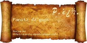 Panitz Ágost névjegykártya